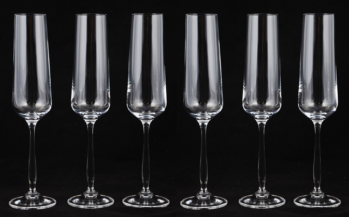 Seis flutes de cristal da Bohemia, 235 ml. - foto 1 de 2