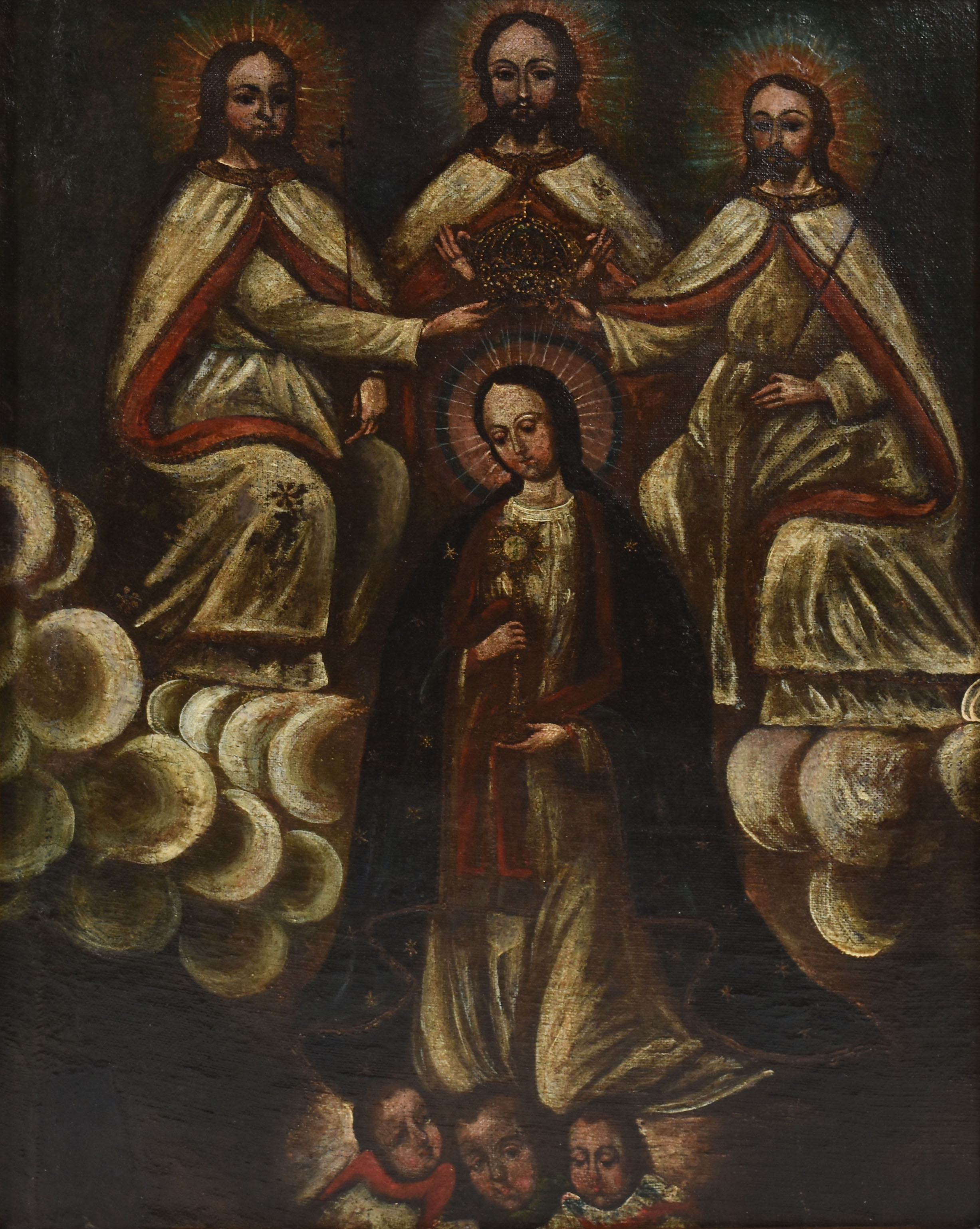Escola Cusquenha (1538), Virgem com Santíssima Trindade - foto 1 de 3