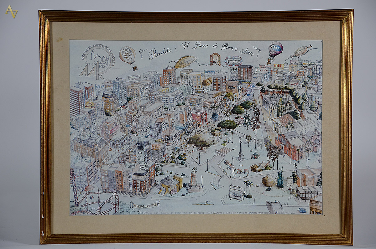 Estampa com mapa de El Paseo de Buenos Aires - 50 x 70 - foto 1 de 4