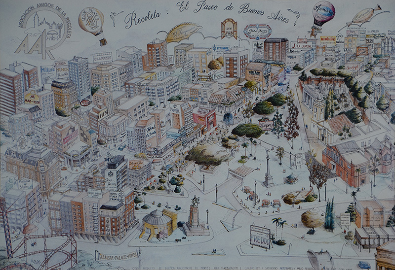 Estampa com mapa de El Paseo de Buenos Aires - 50 x 70 - foto 2 de 4
