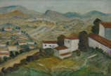 Bustamante Sá (1907-1988), Paisagem com casas - ost