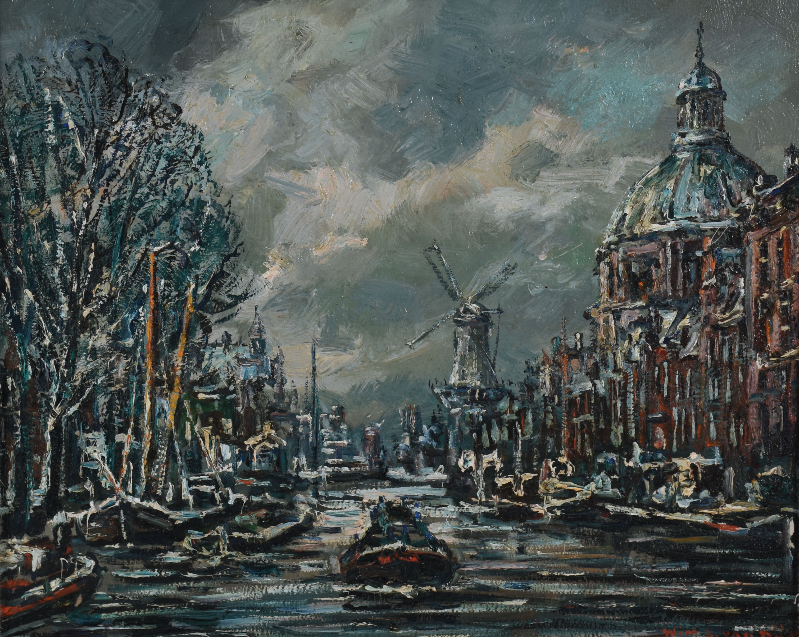Win Van Dijk (1915-1990), Paisagem da Holanda - foto 1 de 4