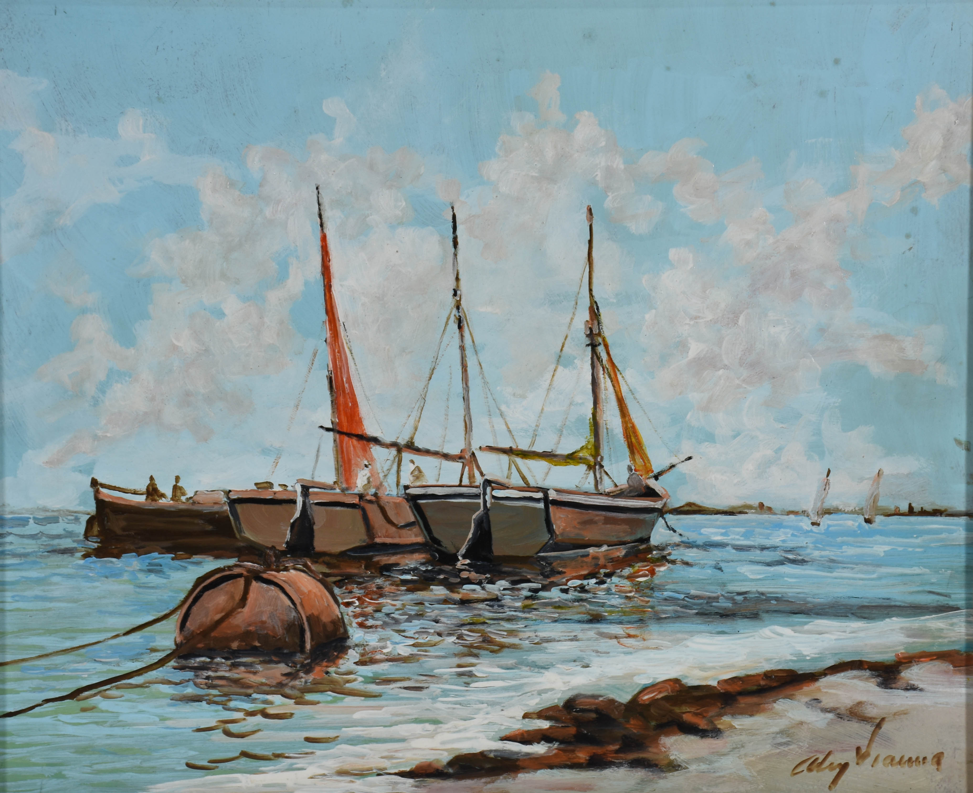 Alcy Vianna (1937), Marinha com barcos - foto 1 de 4