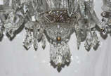 Lustre para 6 luzes de cristal com pingentes la... - Lustre para 6 luzes de cristal com pingentes lapidados.