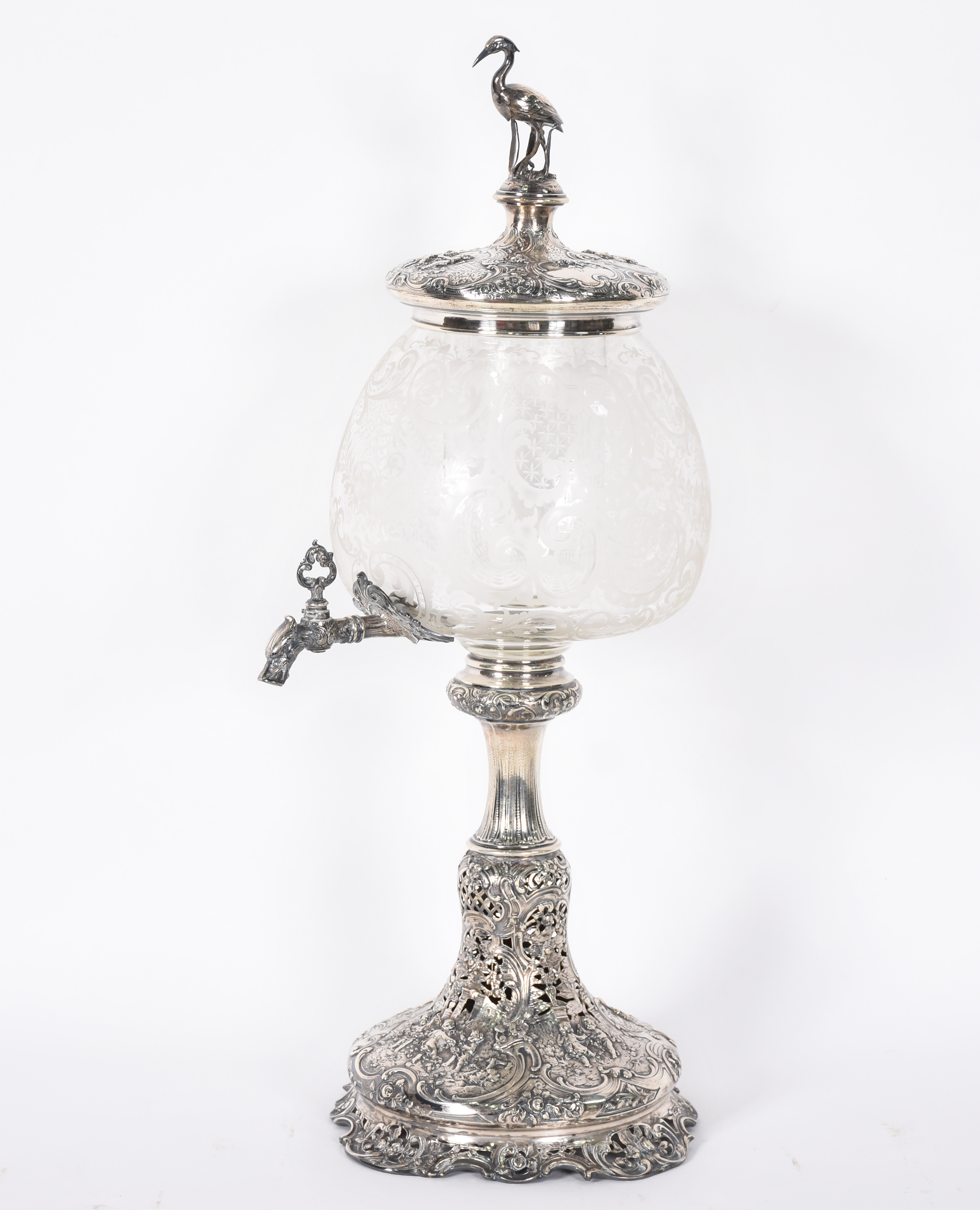 Elegante refresqueira de prata alemã contrastada com figuras infantis... - foto 1 de 10