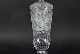 Grande potiche de cristal tcheco lapidado à mão. - Grande potiche de cristal tcheco lapidado à mão.
