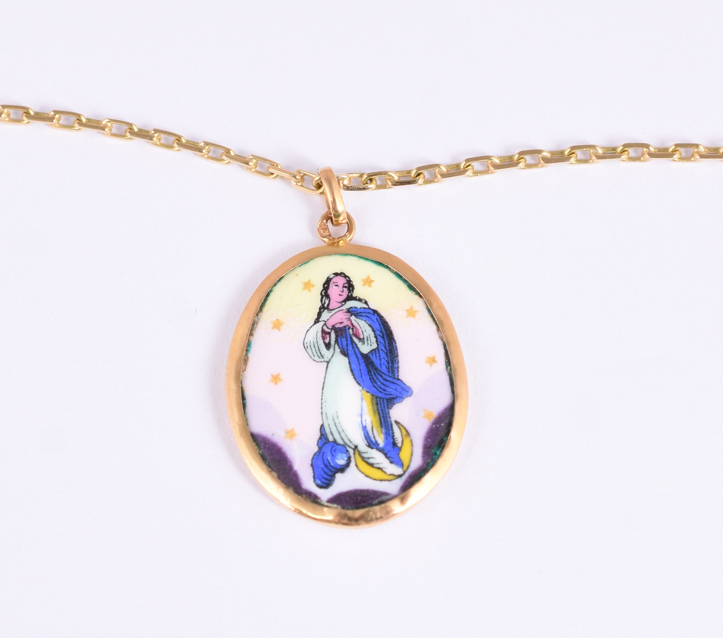 Gargantilha de ouro amarelo com pingente Nossa Senhora da Conceição... - foto 1 de 4