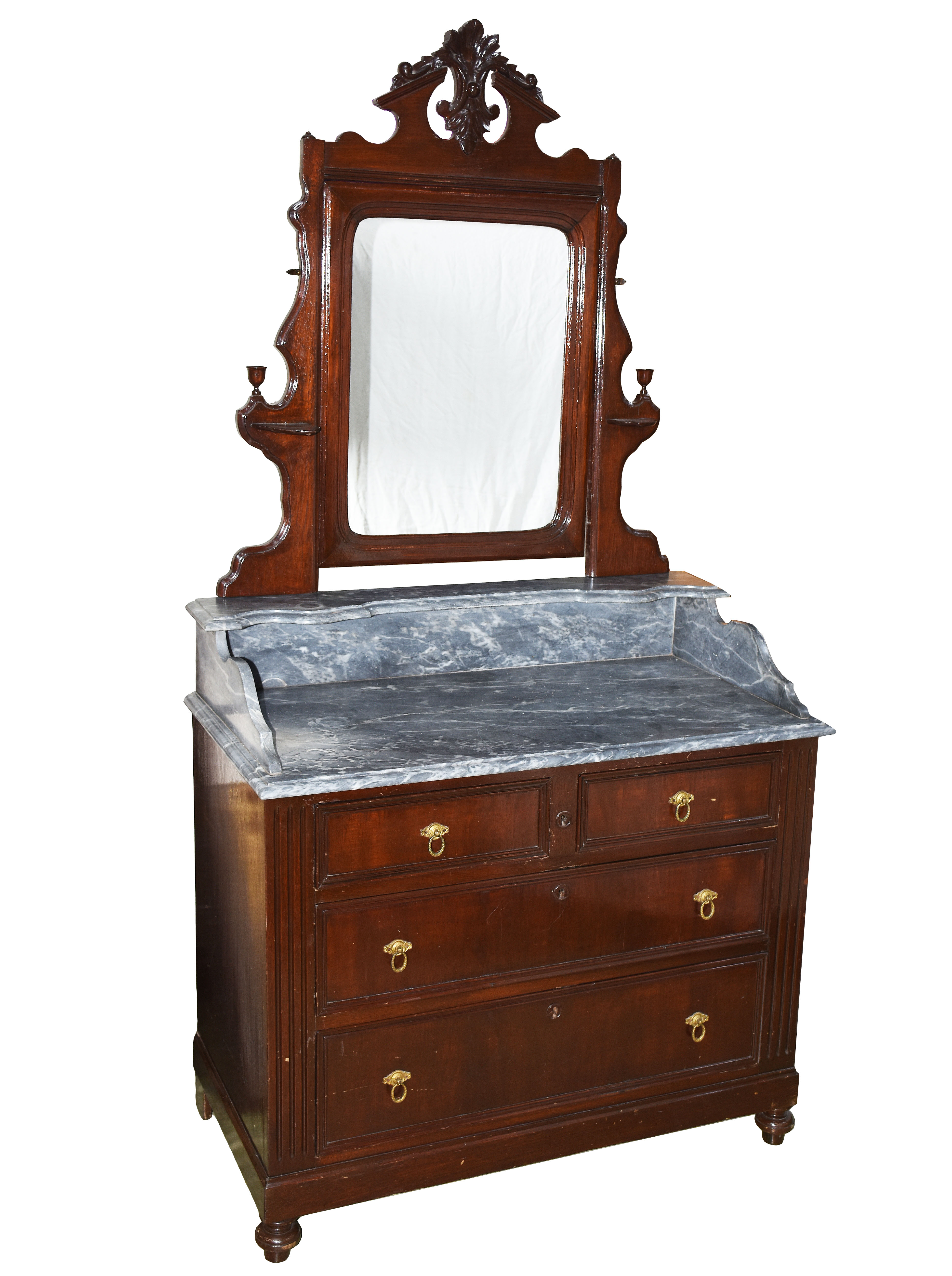 Móvel cômoda/ toilette de madeira nobre, 2 gavetões e 2 gavetas... - foto 1 de 6