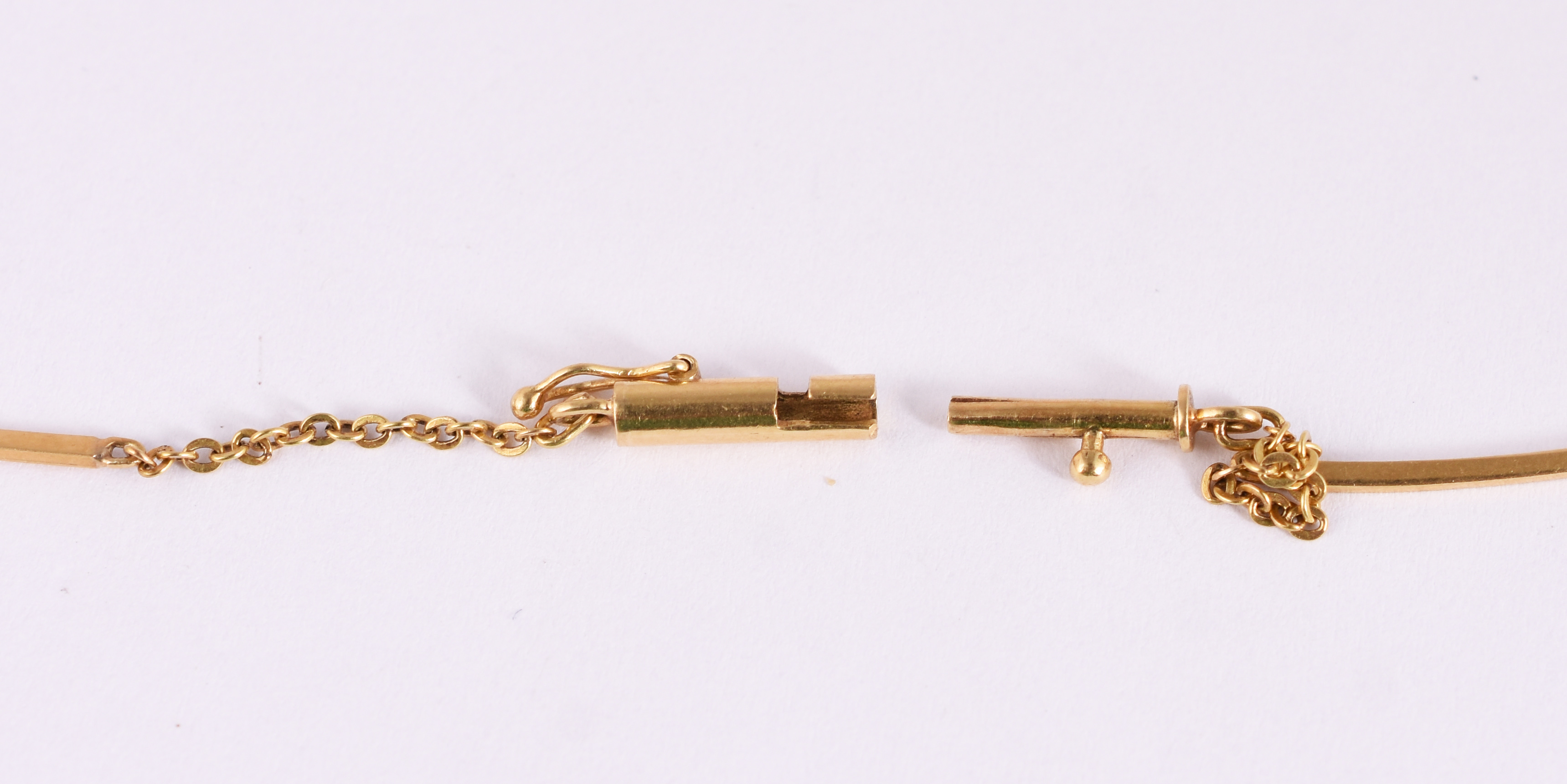 Cordão de ouro amarelo 18 k, 3 brilhantes e 4 ametistas. (por questão... - foto 4 de 4