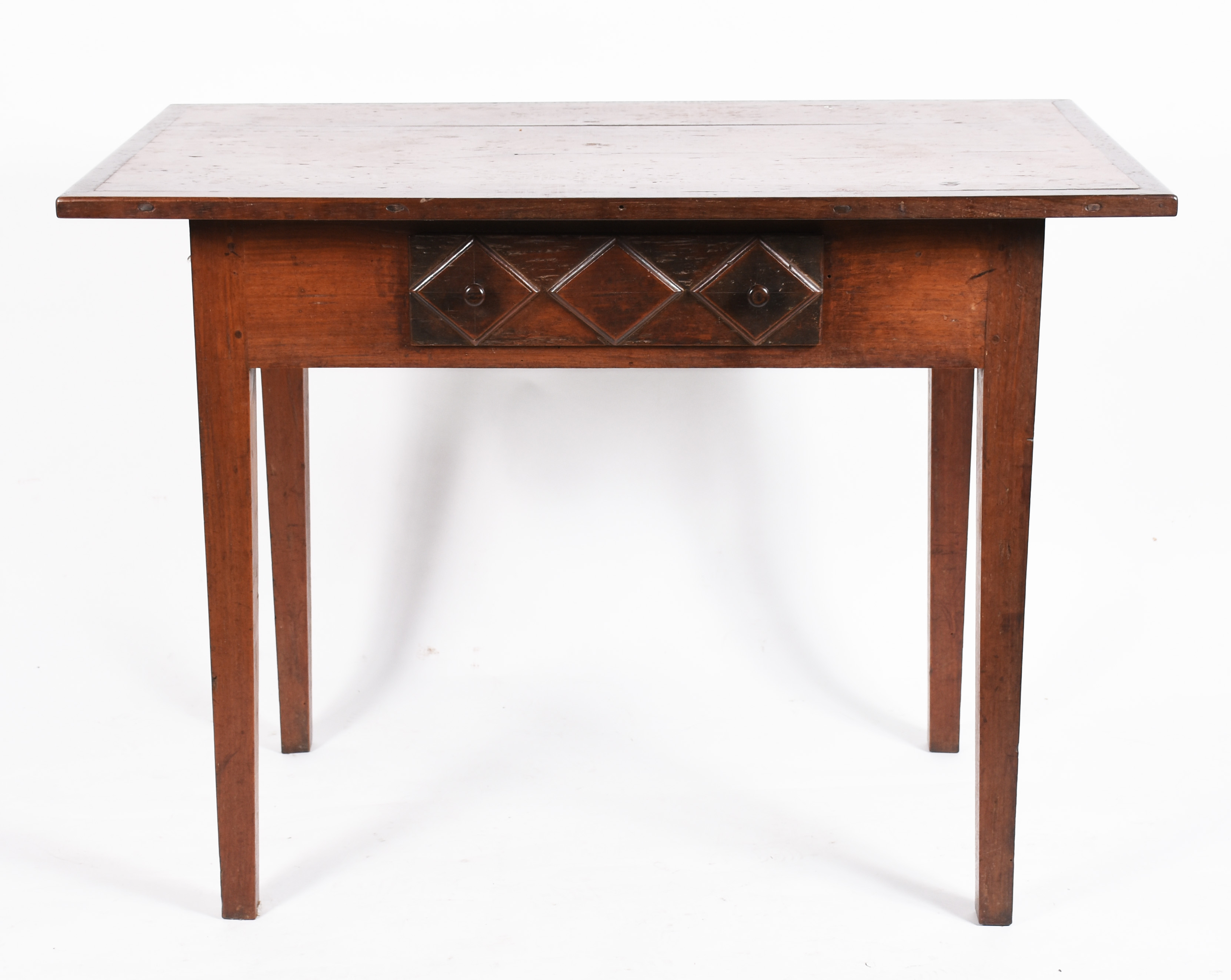 Mesa de madeira nobre, colonial brasileiro, com uma gaveta com... - foto 2 de 5