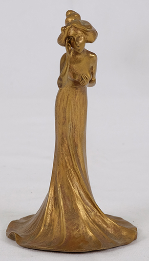 Sino em bronze dourado assinado Rubim, ao estilo Art Noveau... - foto 1 de 2