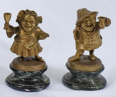 FOSFOREIRAS - Raro par de fosforeiras em bronze, com figuras de... - foto 1 de 9