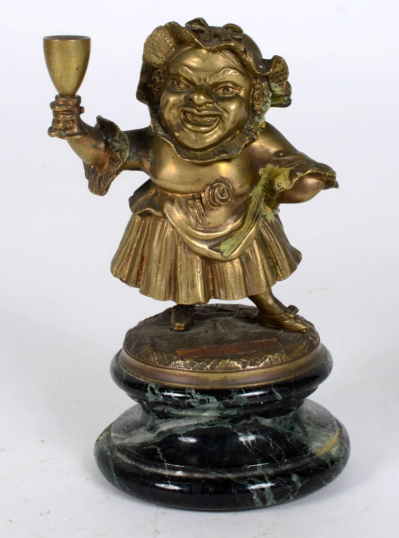FOSFOREIRAS - Raro par de fosforeiras em bronze, com figuras de... - foto 2 de 9