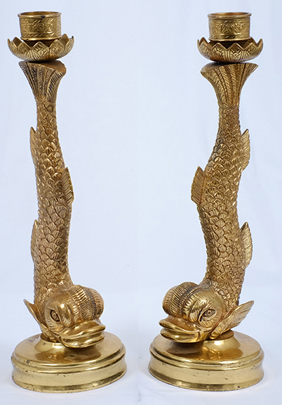Par de castiçais de bronze dourado frances ricamente cinzelado... - foto 2 de 2