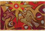 Genaro de Carvalho (1926-1971), Sol e pássaros - Tapeçaria bordada em policromia.