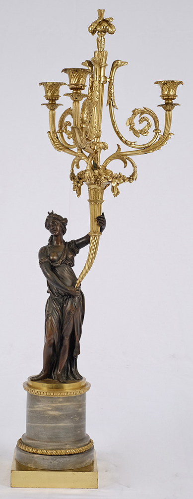 Candelabro para três velas em bronze Francês do Séc XIX... - foto 2 de 2