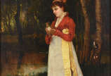 E. BERNE BELLENCOUR, Contemplação - Medalha 1º classe Salon de Paris 1872, artista citado em BENEZIT,  MAYER e em diversos catálogos de artes internacionais de artistas do séc XIX, assin