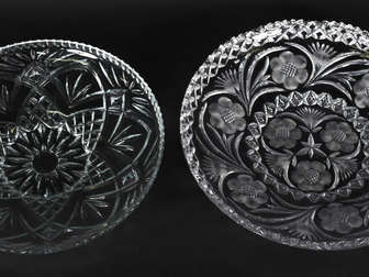 Dois pratos para sobremesa de cristal lapidado. - foto 1 de 3