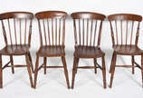Quatro cadeiras inglesas de carvalho,  modelos ... - Quatro cadeiras inglesas de carvalho,  modelos ligeiramente diferentes  do séc XIX.