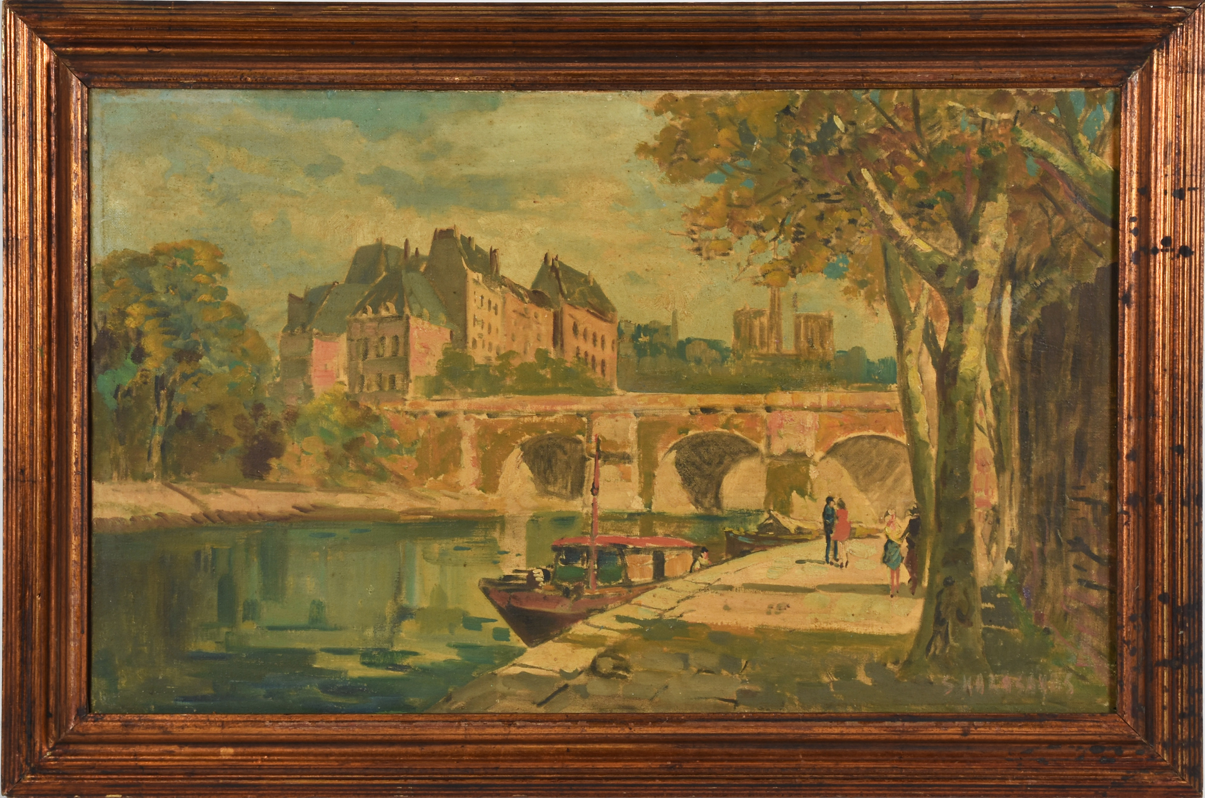 SYLVIO KARASAVAS  (1905-1980), Paris- Le Pont Neuf - foto 2 de 4