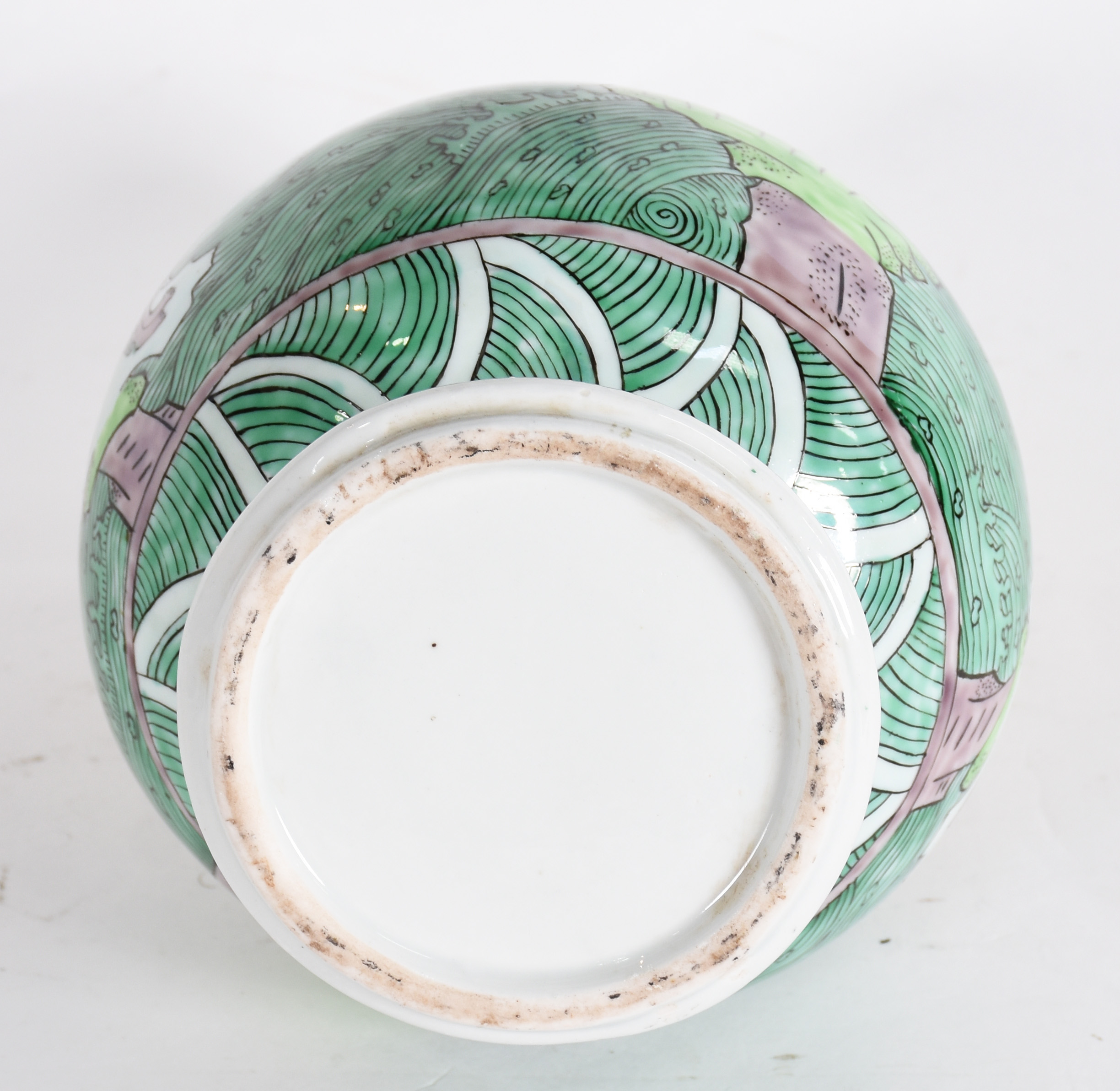 Antigo vaso de porcelana chinesa de formato piriforme, decorado em... - foto 3 de 3