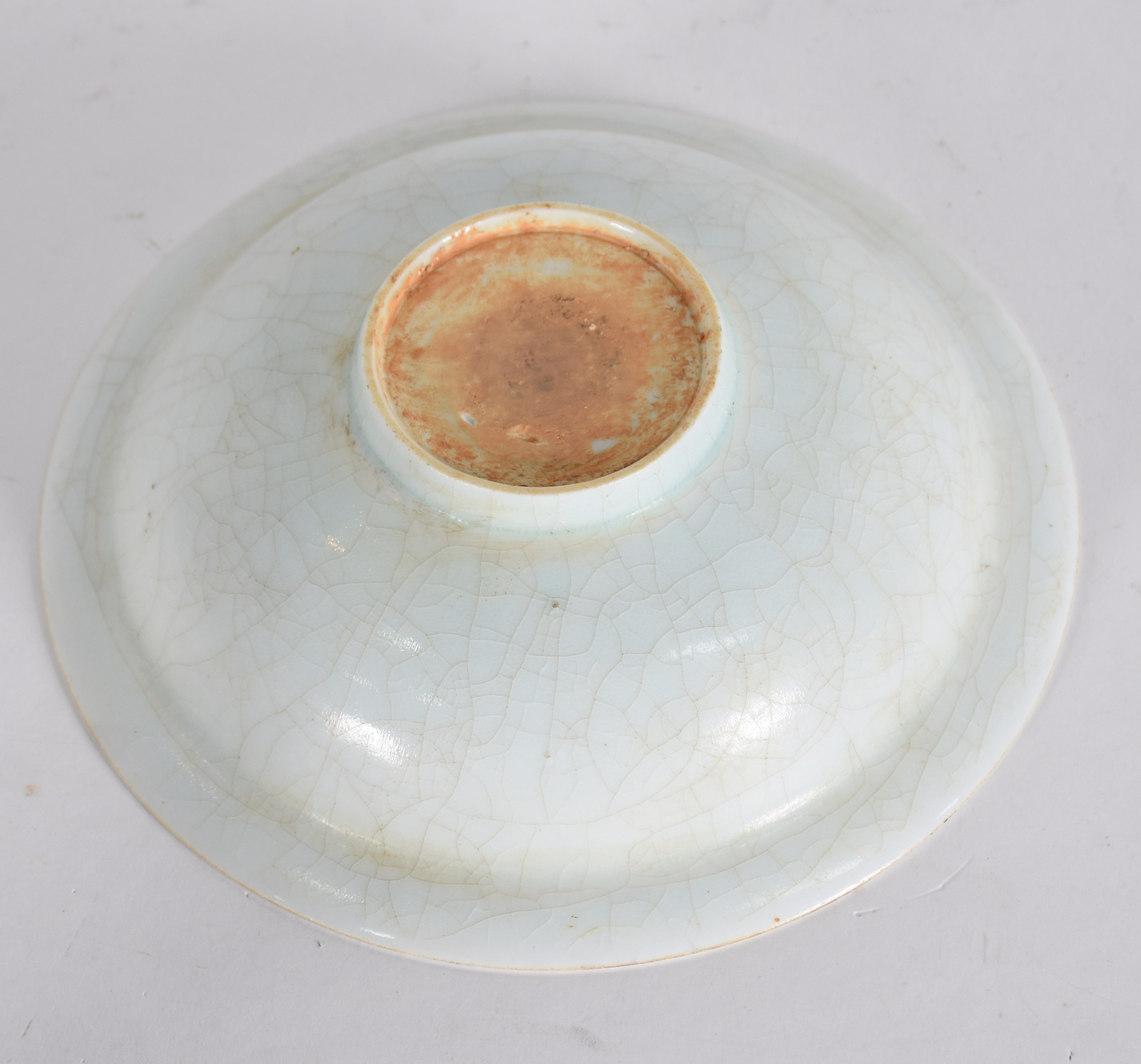 Antiga tigela em porcelana chinesa Celadon azul claro craquelada... - foto 3 de 3