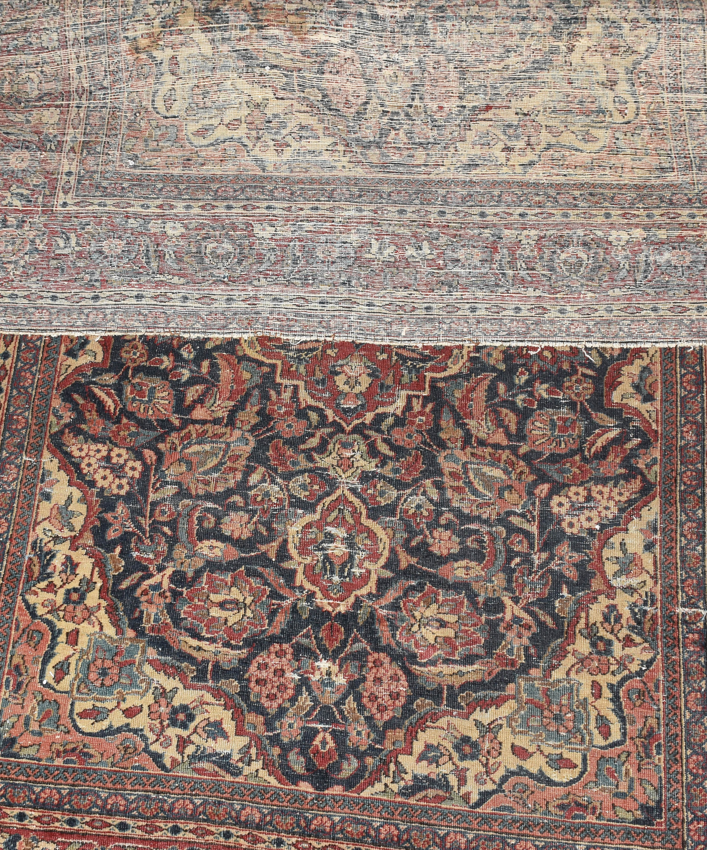 Tapete oriental Kashan (rapé com desgastes). - foto 2 de 3