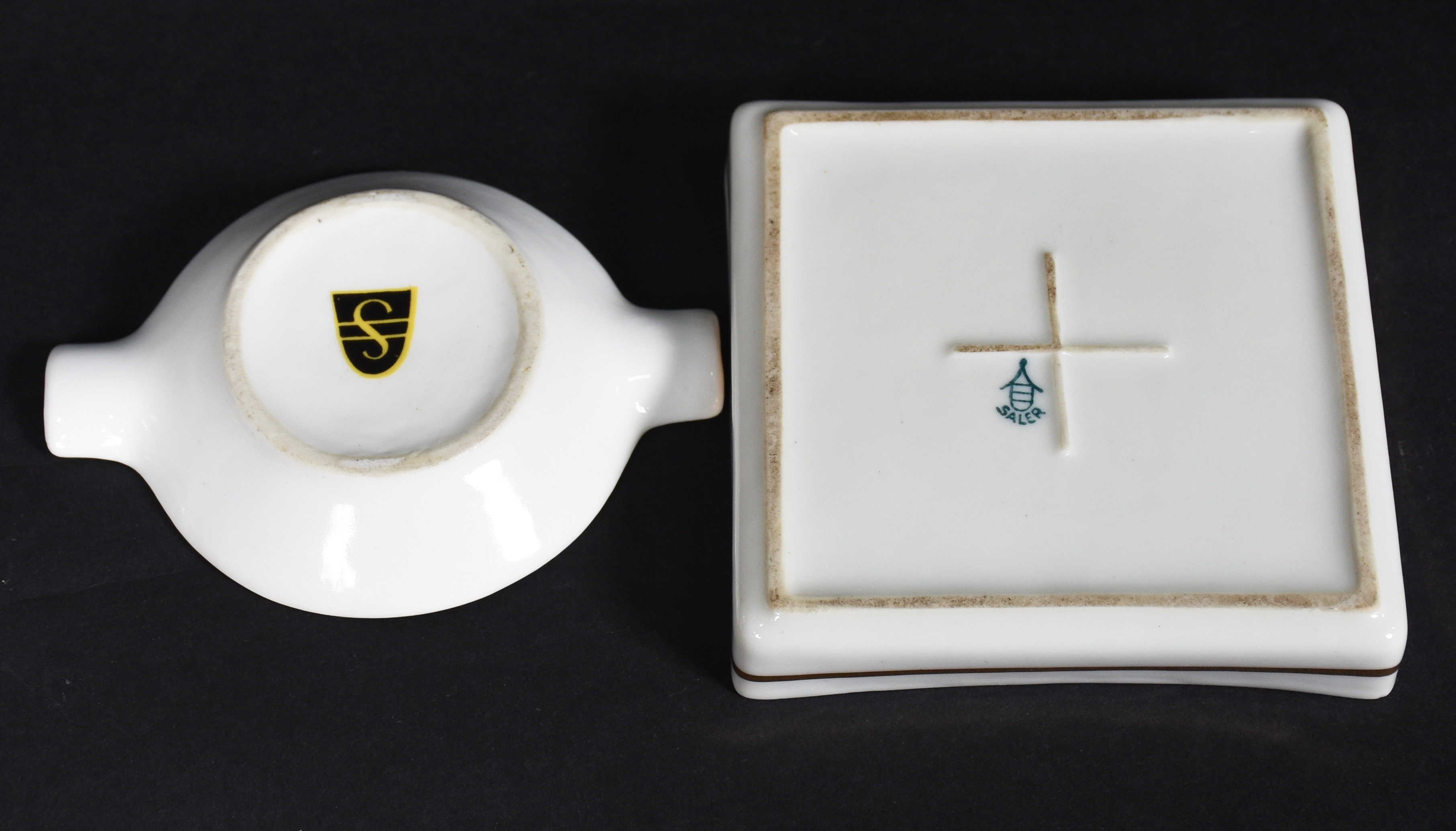 Conjunto com 3 peças de porcelana Saler sendo, uma caixinha com tampa... - foto 6 de 7