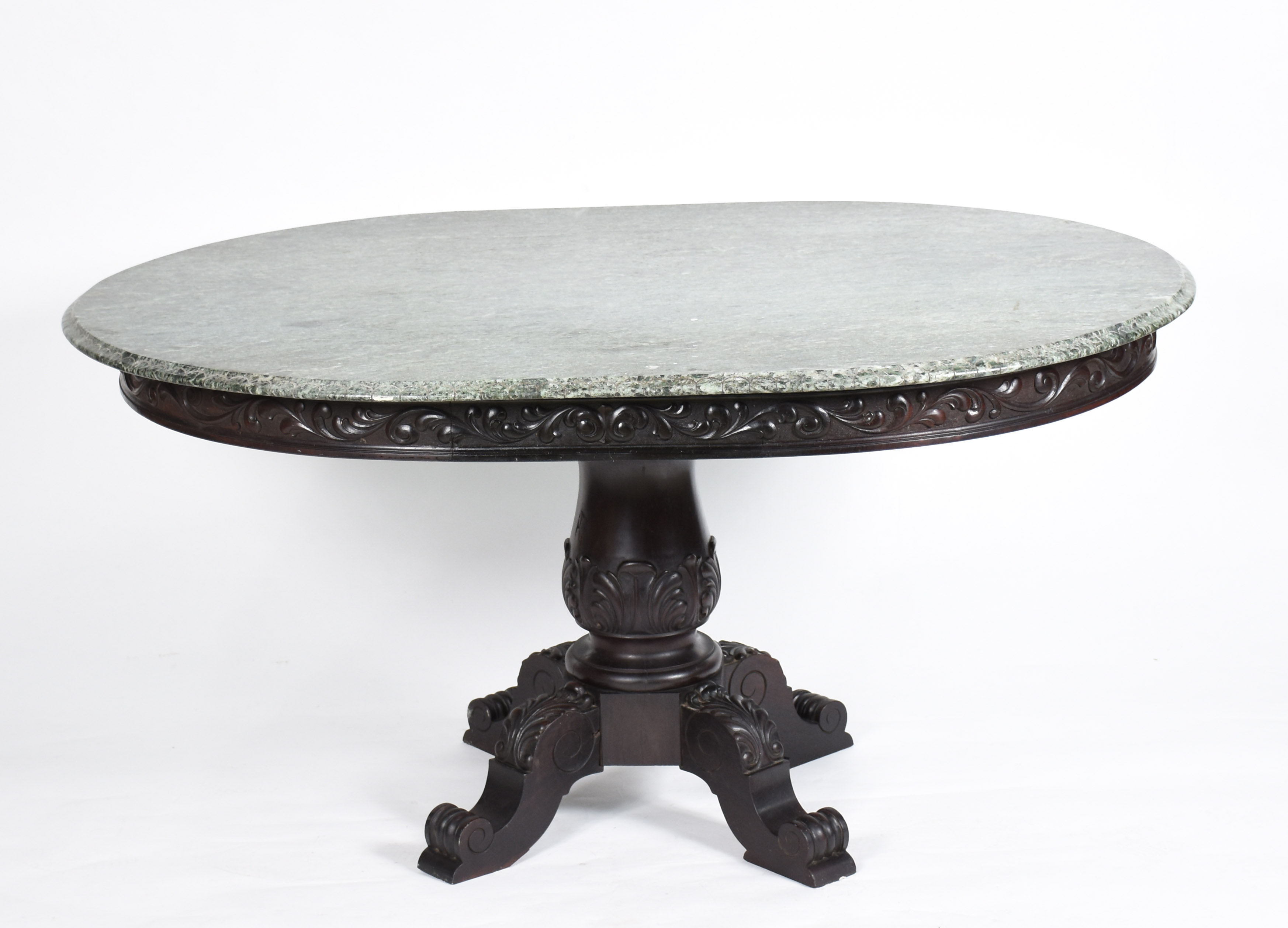 Mesa de madeira nobre com tampo de granizo. - foto 1 de 5