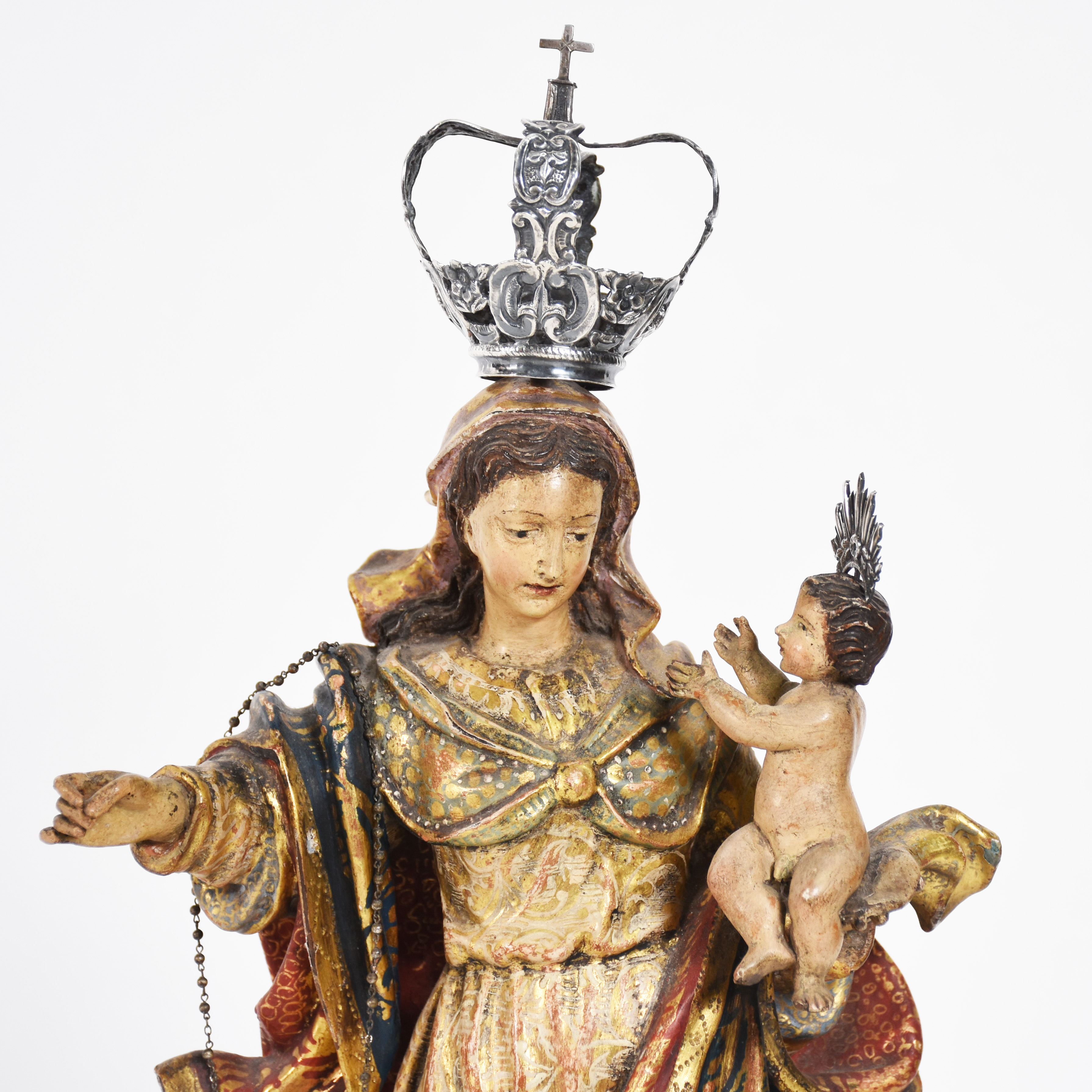 Excepcional Imagem de madeira policromada representando NOSSA SENHORA... - foto 4 de 7