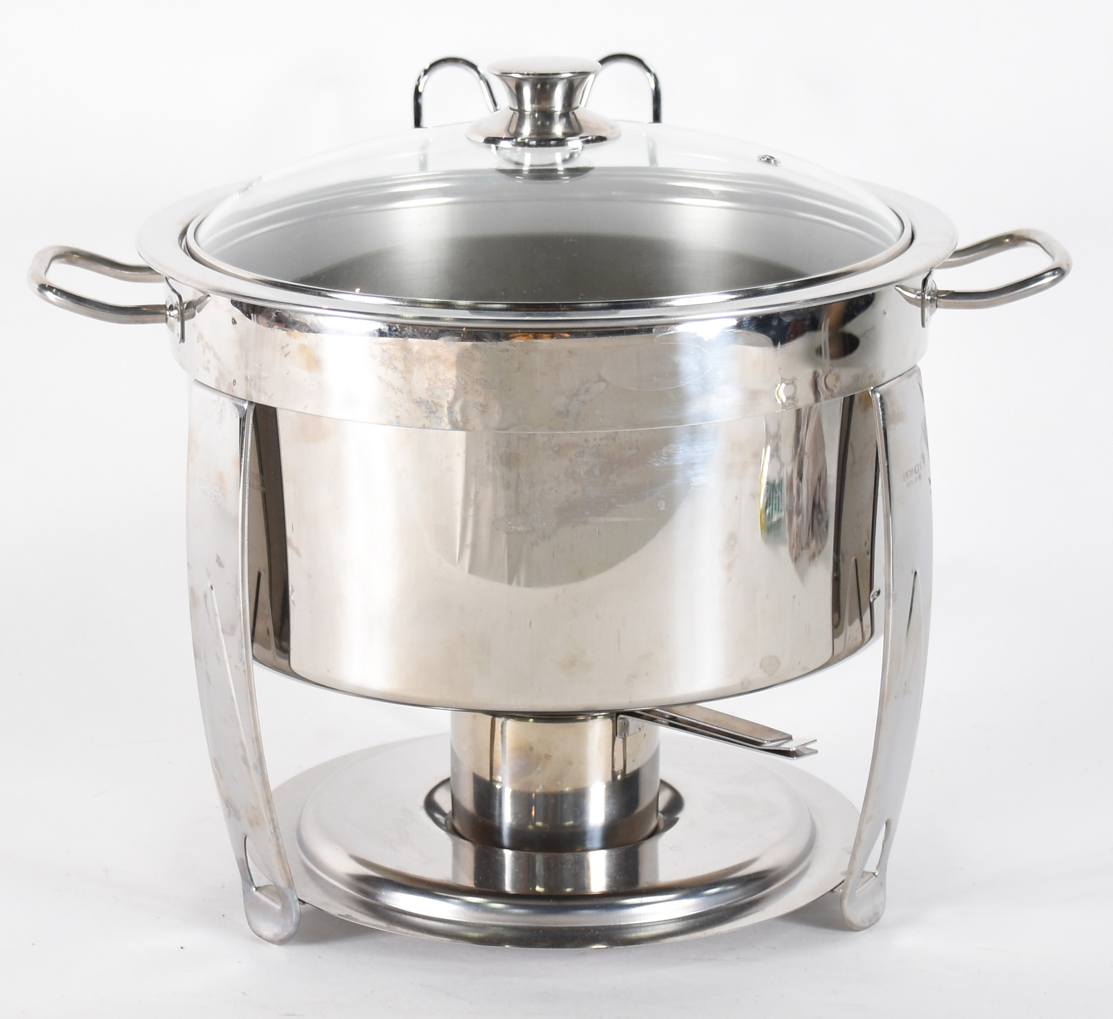 Grande rechaud de inox com tampa de vidro. - foto 1 de 7