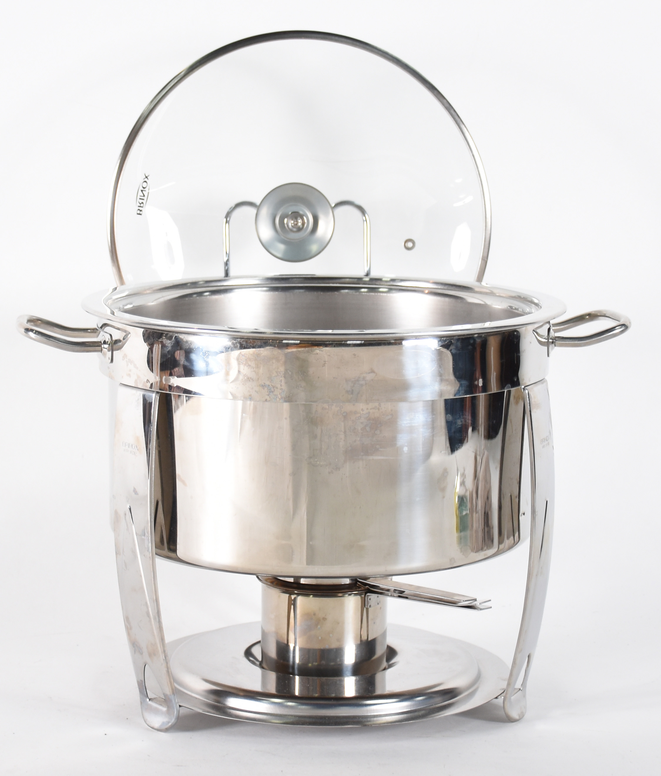Grande rechaud de inox com tampa de vidro. - foto 2 de 7