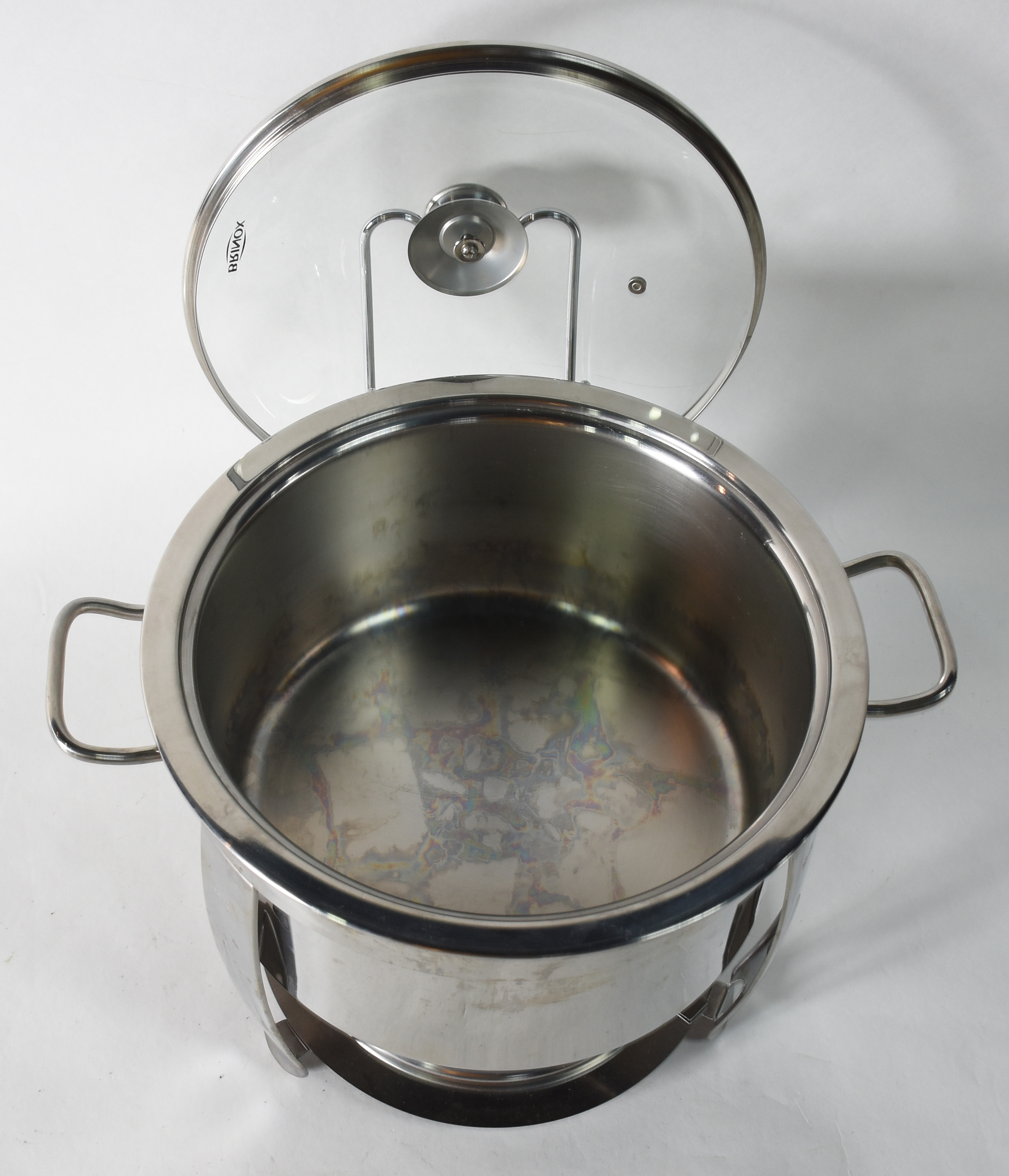 Grande rechaud de inox com tampa de vidro. - foto 3 de 7