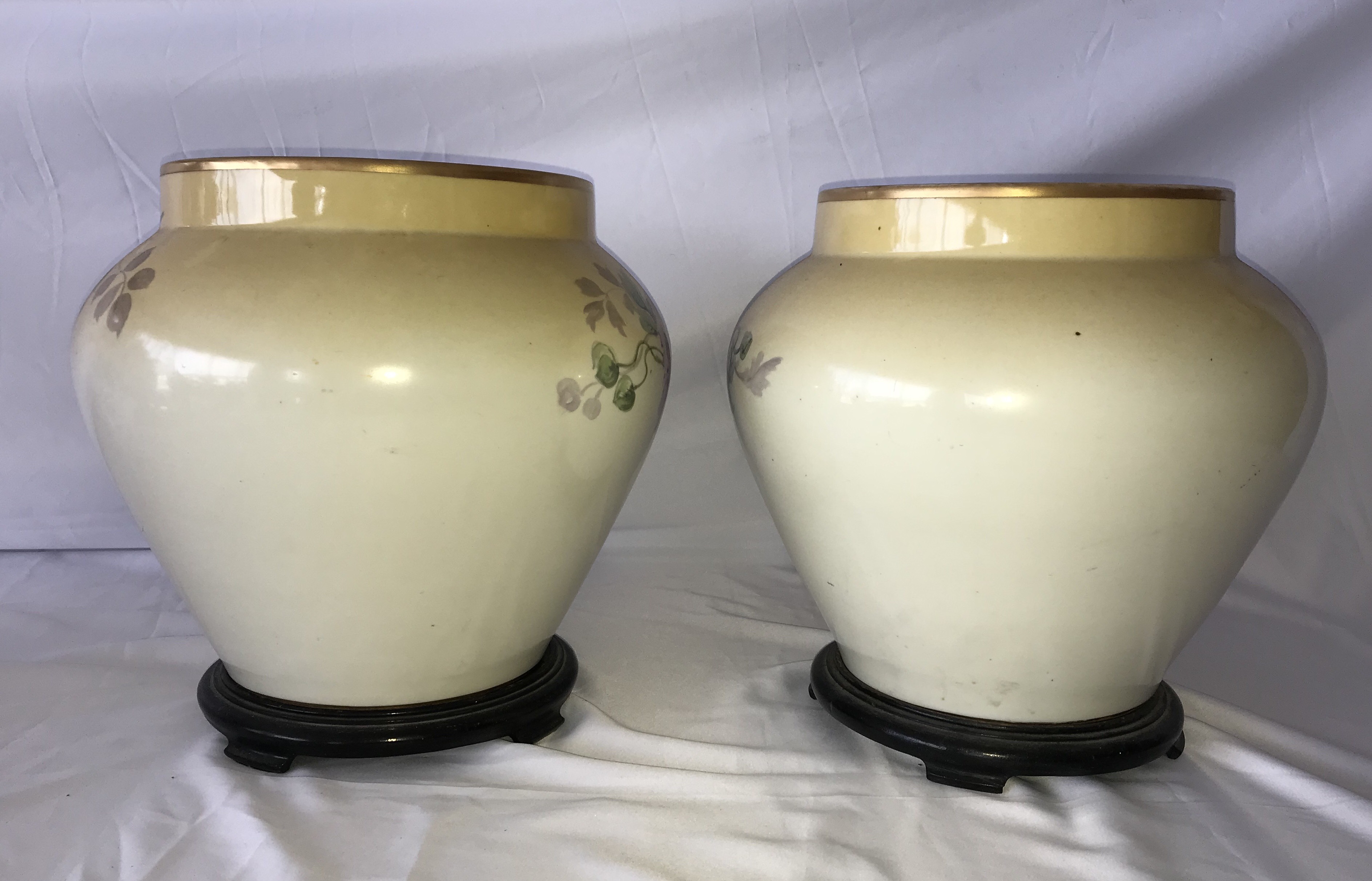 Par de grandes cachepots de porcelana francesa de LIMOGES, decoração... - foto 2 de 5
