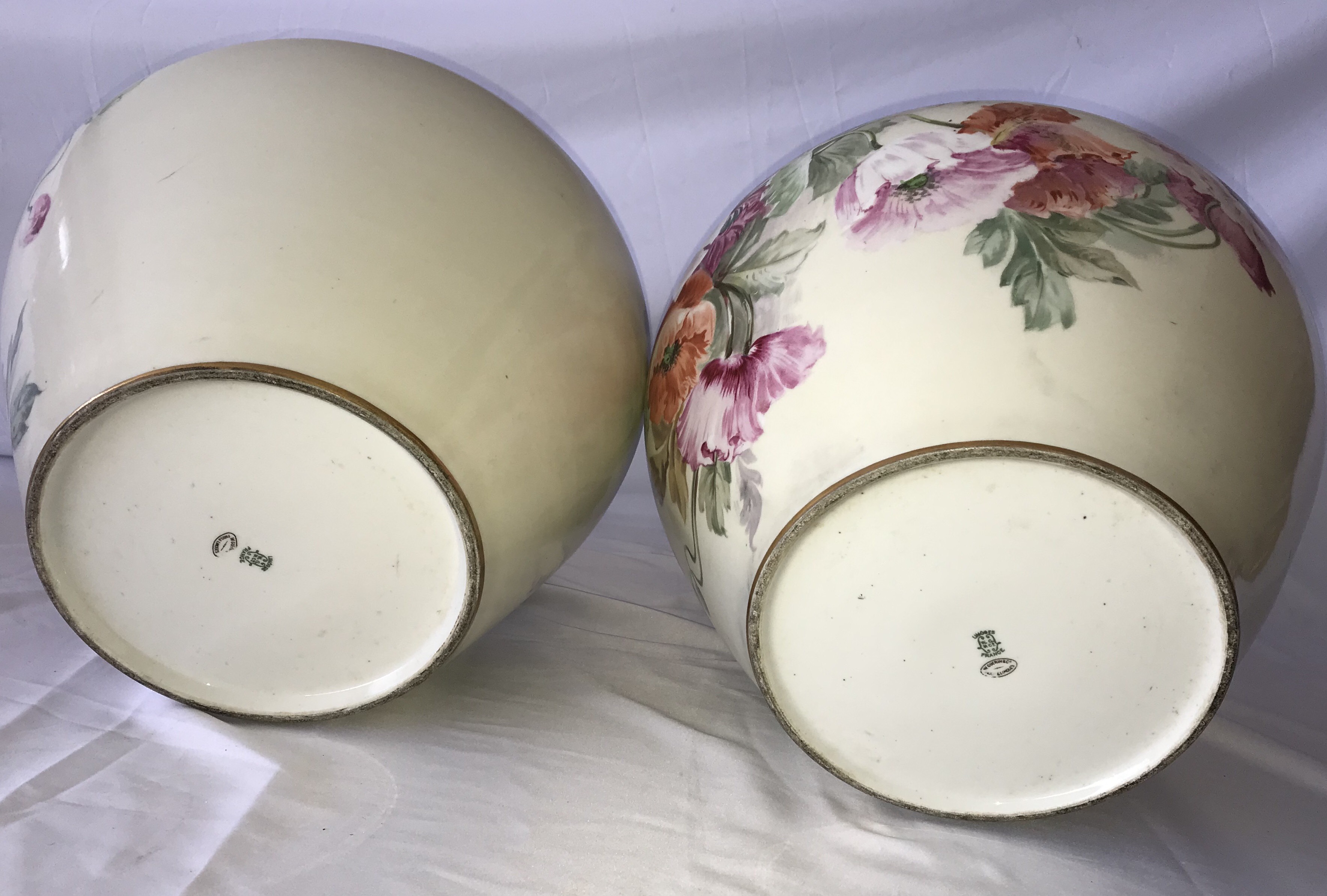 Par de grandes cachepots de porcelana francesa de LIMOGES, decoração... - foto 4 de 5