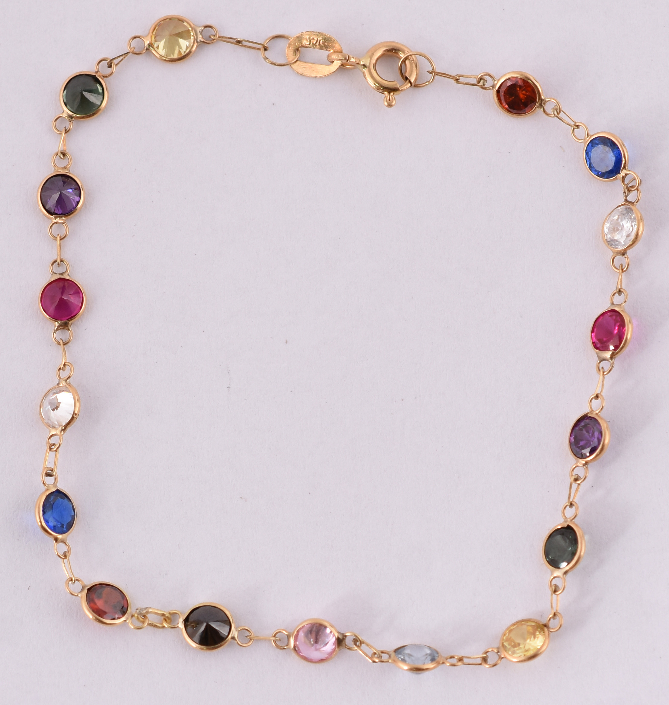 Pulseira de ouro amarelo 750 e pedras coloridas. (Por segurança, a... - foto 1 de 2