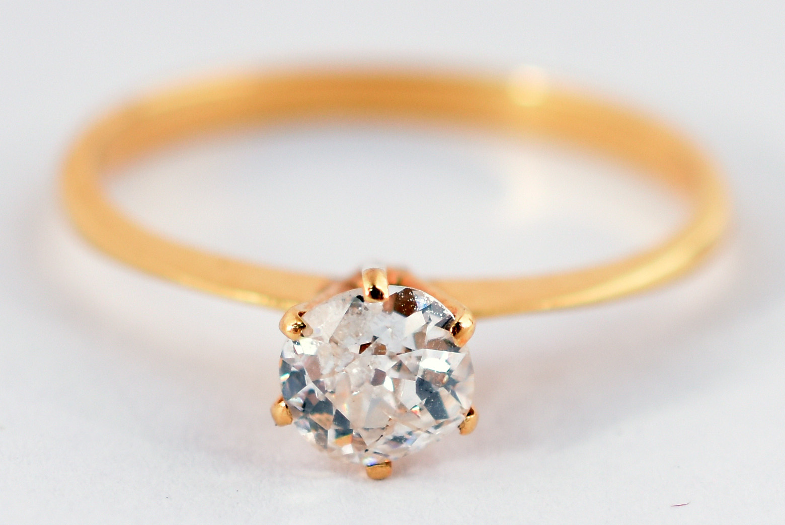 Solitário de ouro amarelo 750, 1 brilhante de 0,50 ct Brail P2, aro... - foto 1 de 3