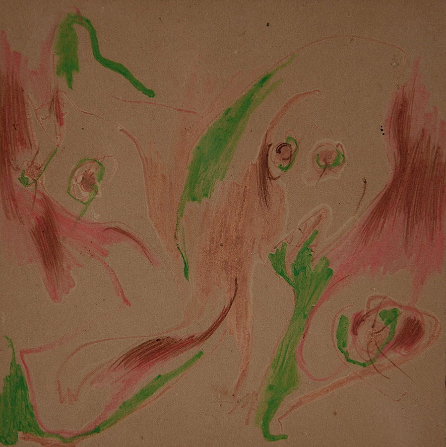 IVAN SERPA - sem título - desenho sobre cartão - 15 x 15 - datado 1964 - foto 2 de 3