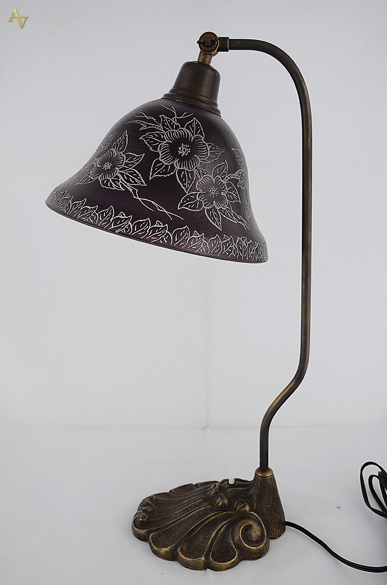 RAVAGNANI - Luminária de pasta de vidro com base de bronze. Altura 48... - foto 2 de 2