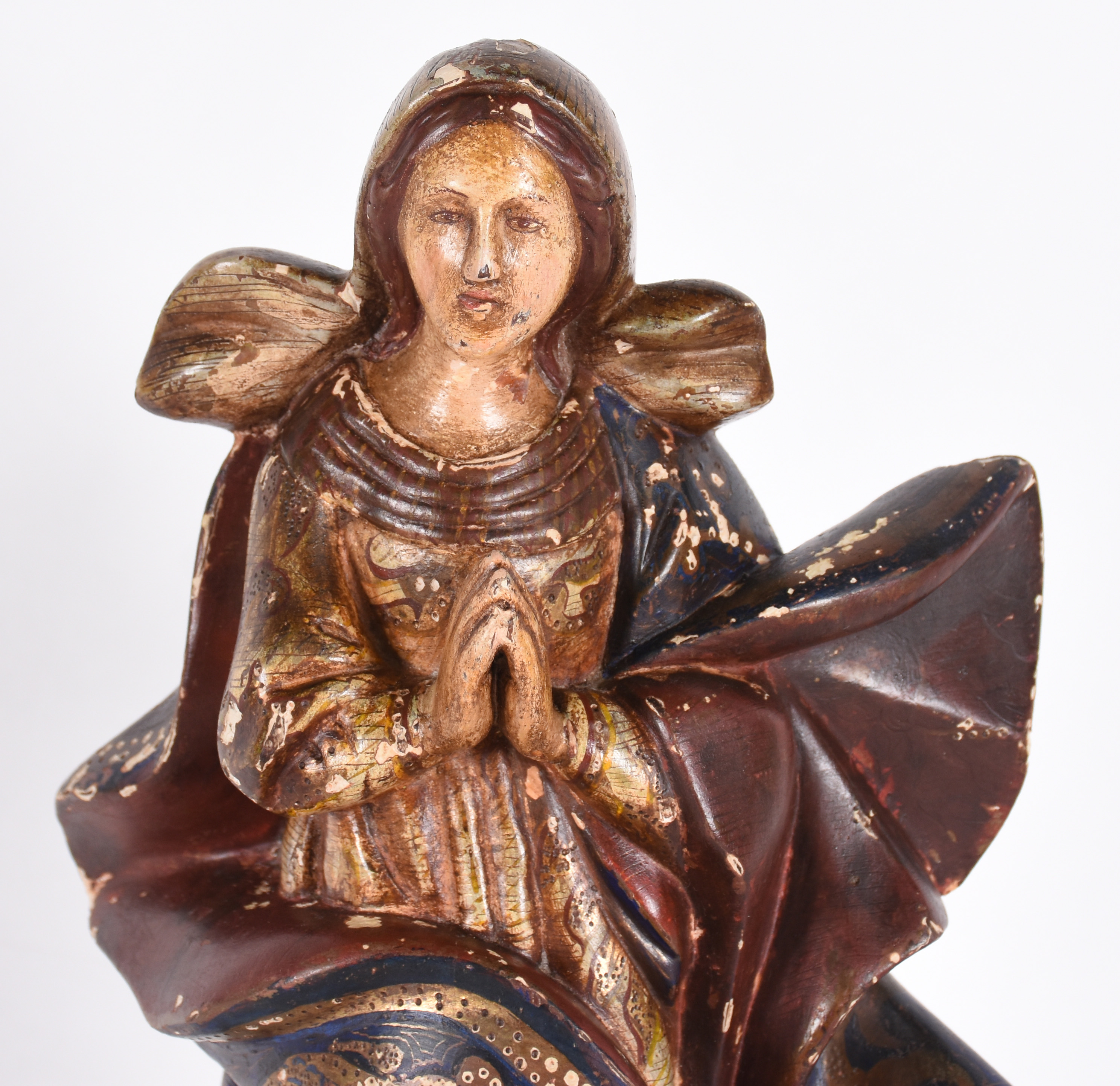 Nossa Senhora - Antiga imagem de madeira com resquícios de policromia... - foto 2 de 4