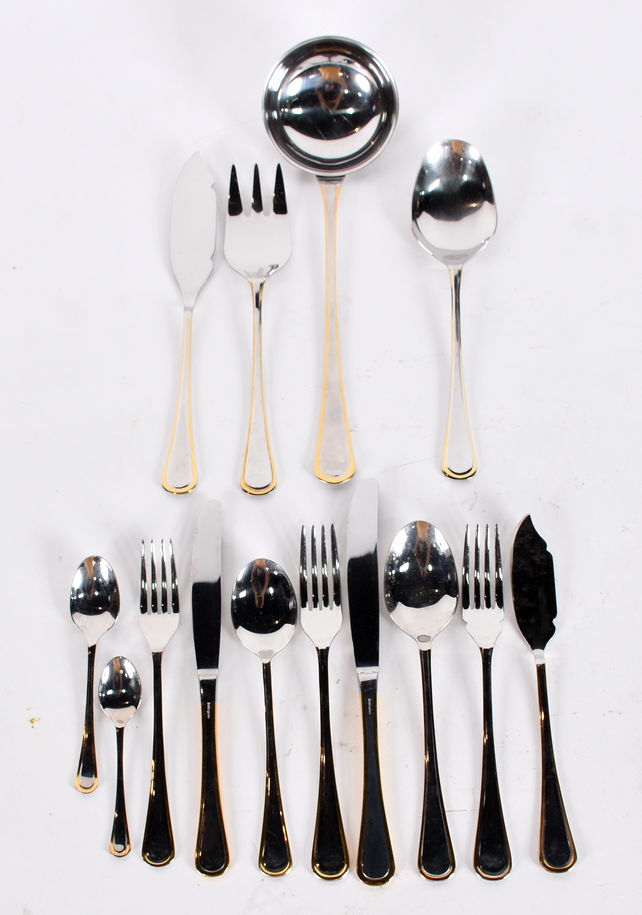 Faqueiro italiano GOTTINGHEN de aço com friso dourado, completo para... - foto 2 de 9