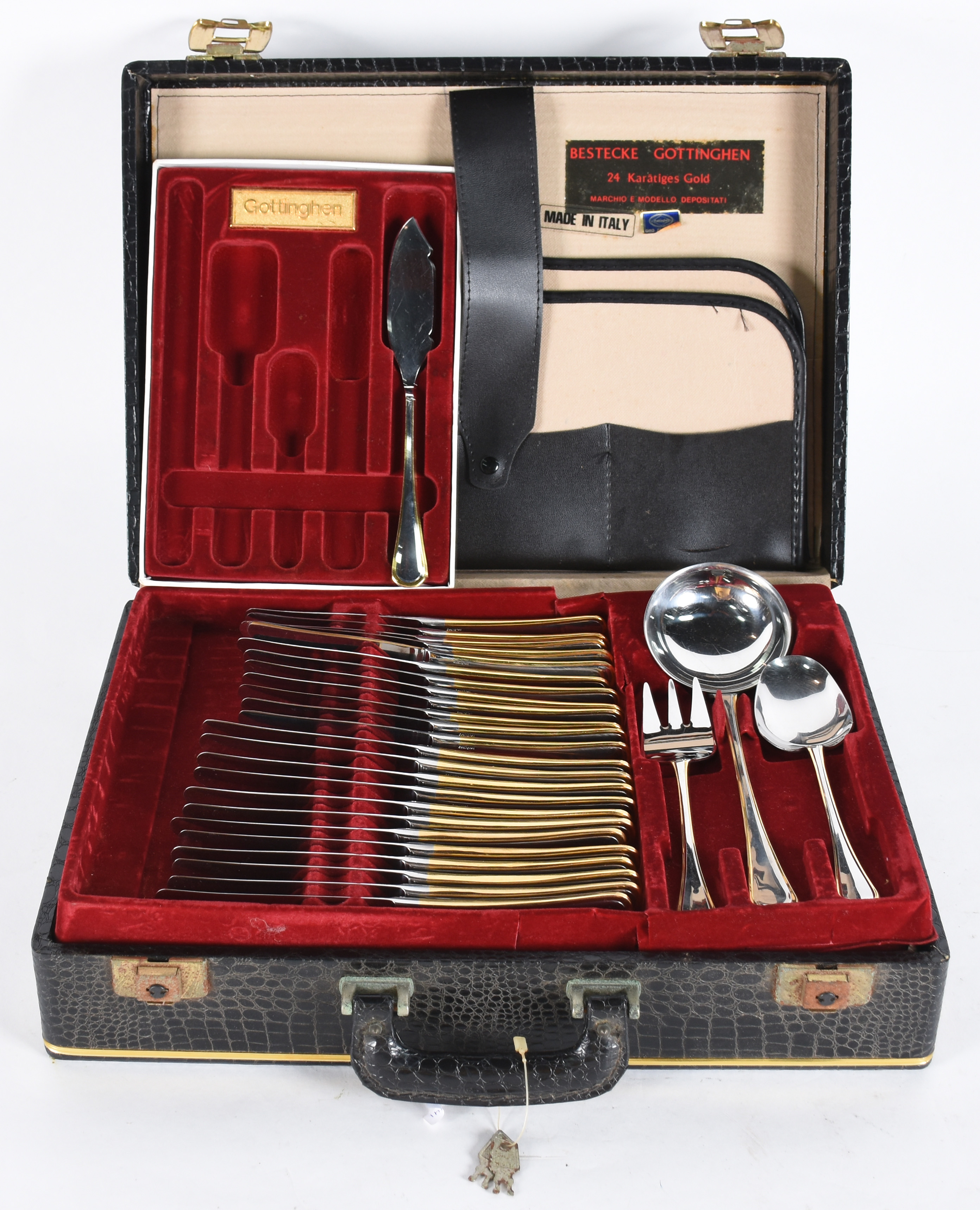 Faqueiro italiano GOTTINGHEN de aço com friso dourado, completo para... - foto 1 de 9