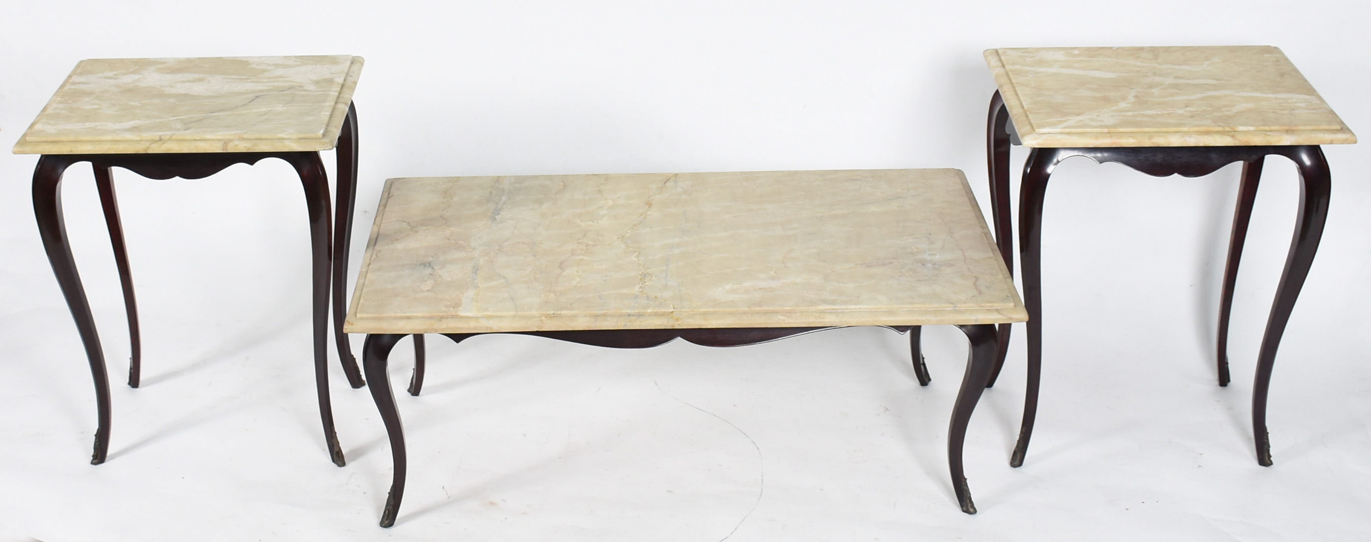 Conjunto com 3 mesas de madeira nobre, fabricação José Berenfeld... - foto 1 de 4