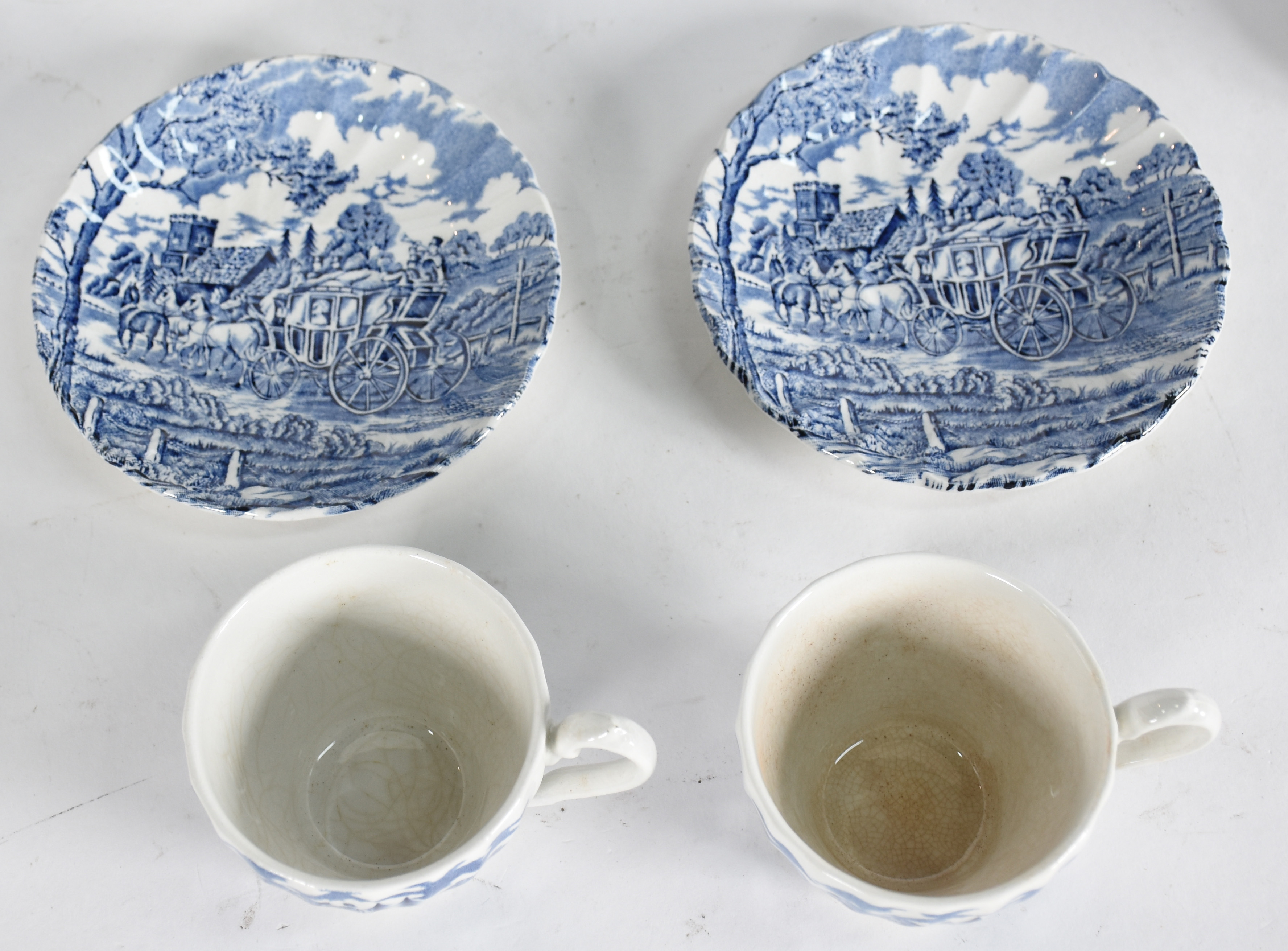 Serviço de café de faiança inglesa azul e branca, composto de 6... - foto 3 de 4