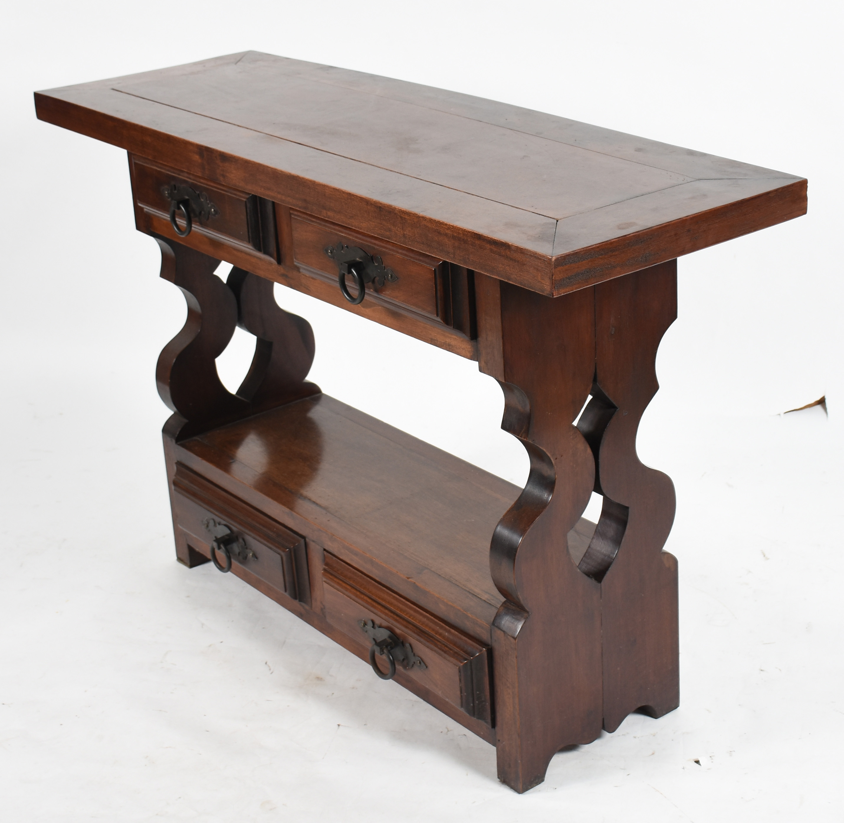 Móvel console de madeira nobre estilo colonial brasileiro, gavetas... - foto 1 de 5