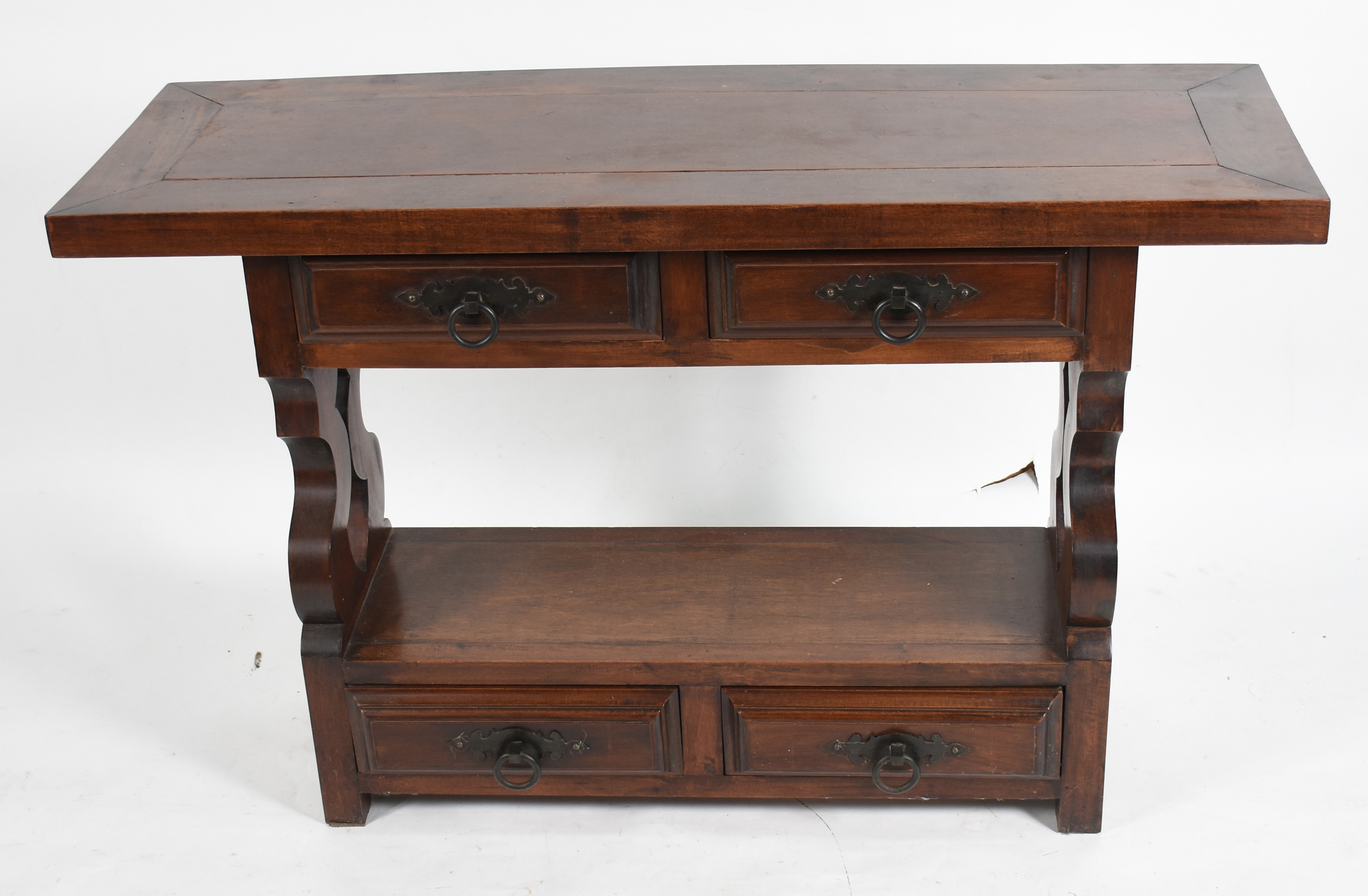 Móvel console de madeira nobre estilo colonial brasileiro, gavetas... - foto 3 de 5
