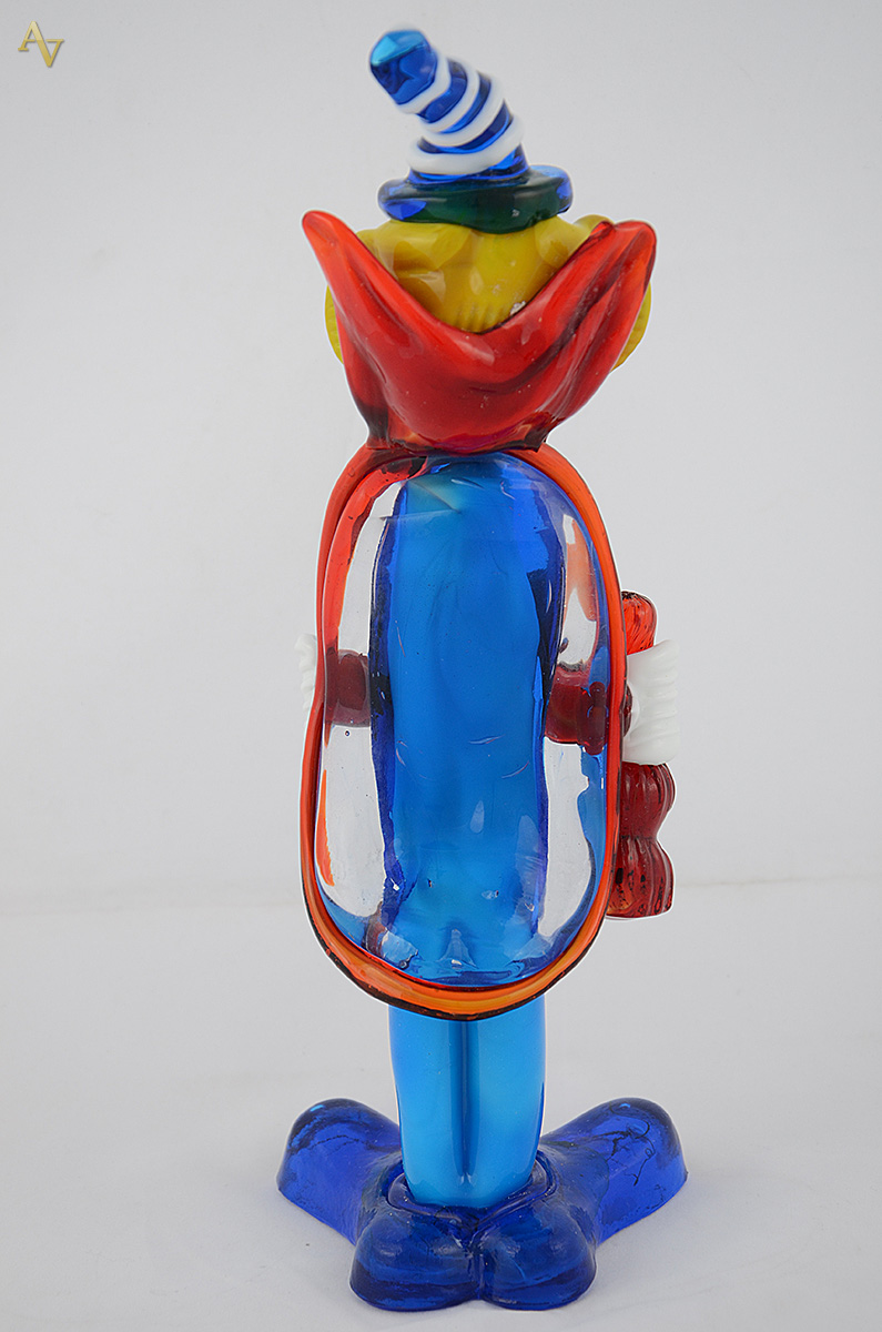 Palhaço de murano na cor azul turquesa. Altura 30 cm. - foto 2 de 2
