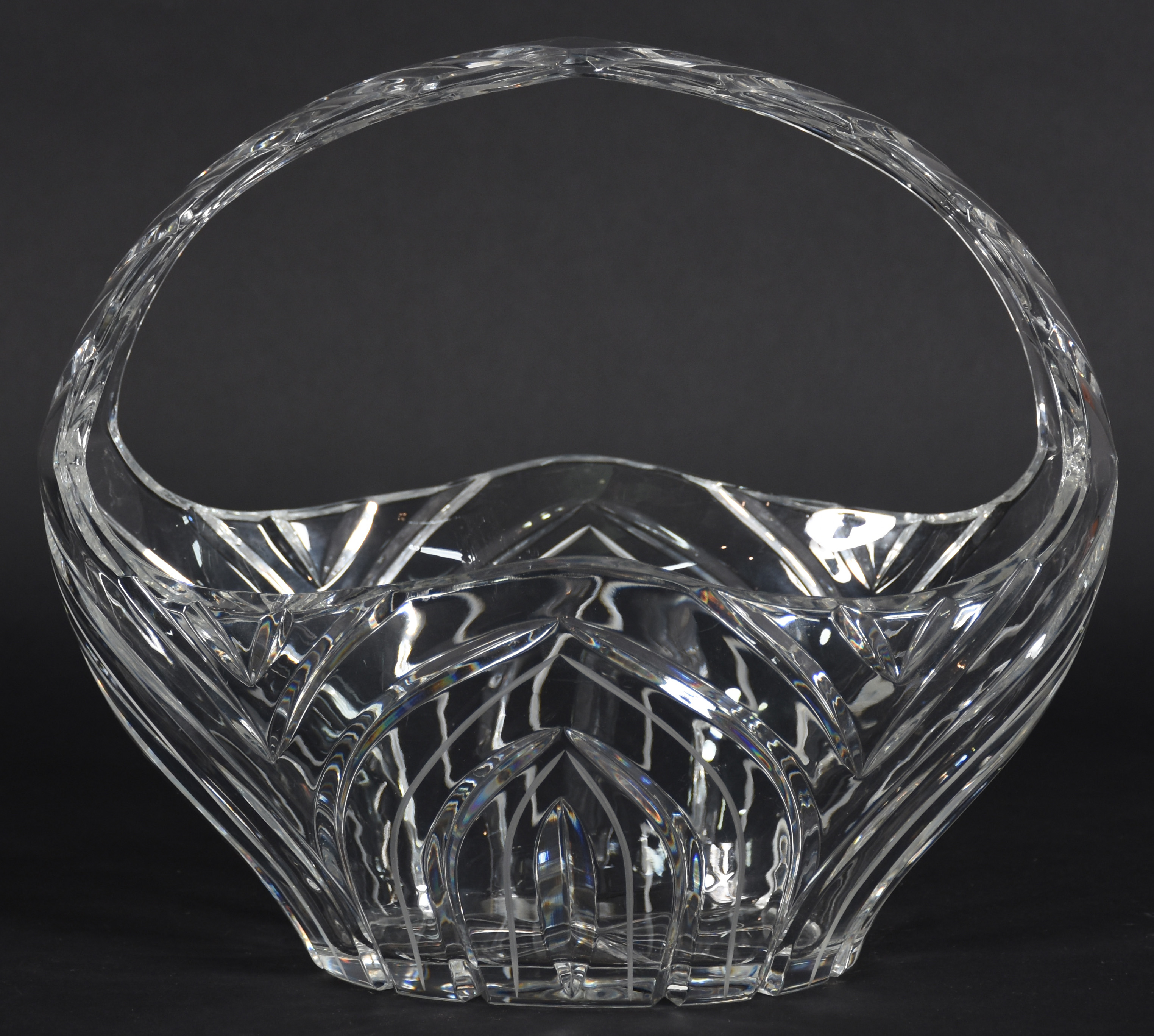 Cesta/floreira de cristal tcheco lapidado. - foto 2 de 4