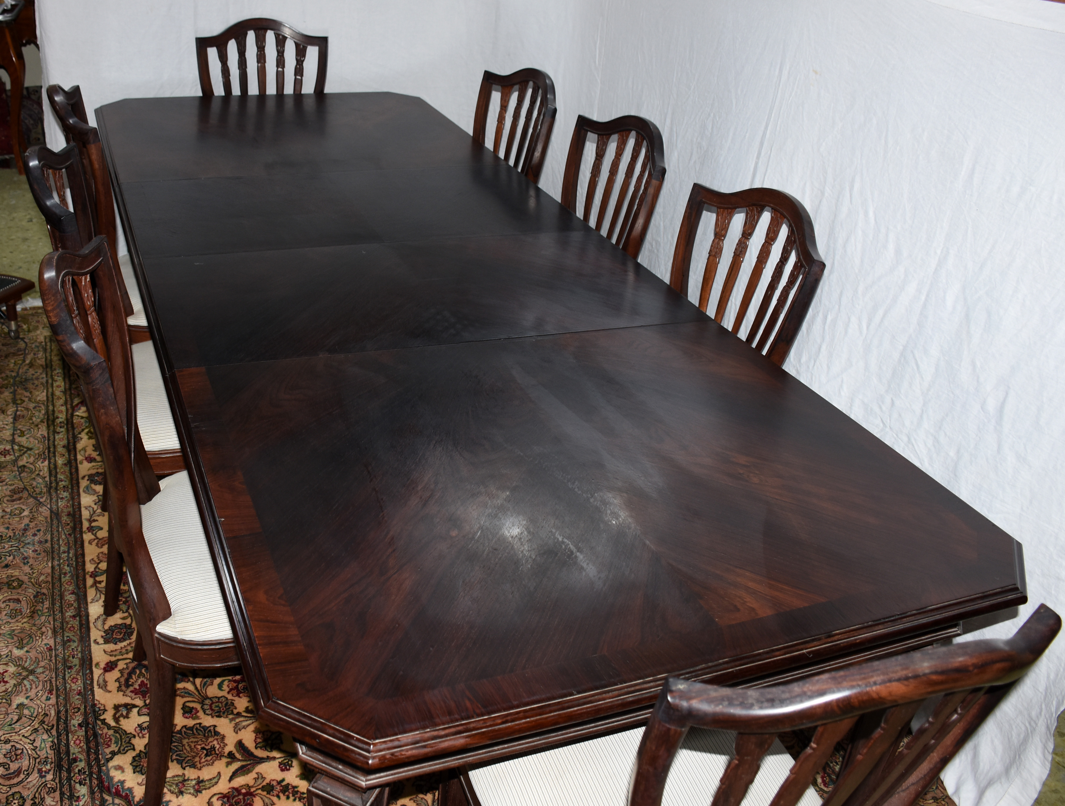 Mesa de jantar de jacarandá, 2 tábuas extensoras 50cm cada... - foto 6 de 9