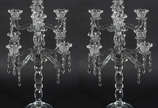 Par de candelabros para 9 velas cada de cristal... - Par de candelabros para 9 velas cada de cristal com base espelhada.